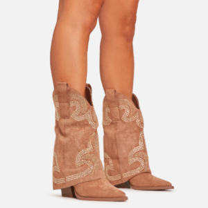 faux suede mid calf boot