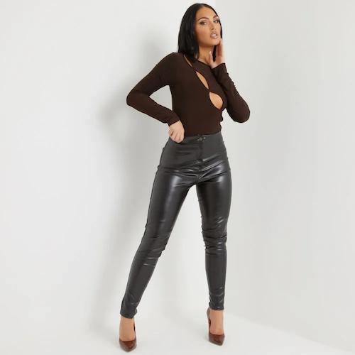 Over The Knee Boots w/Faux Leather Leggings