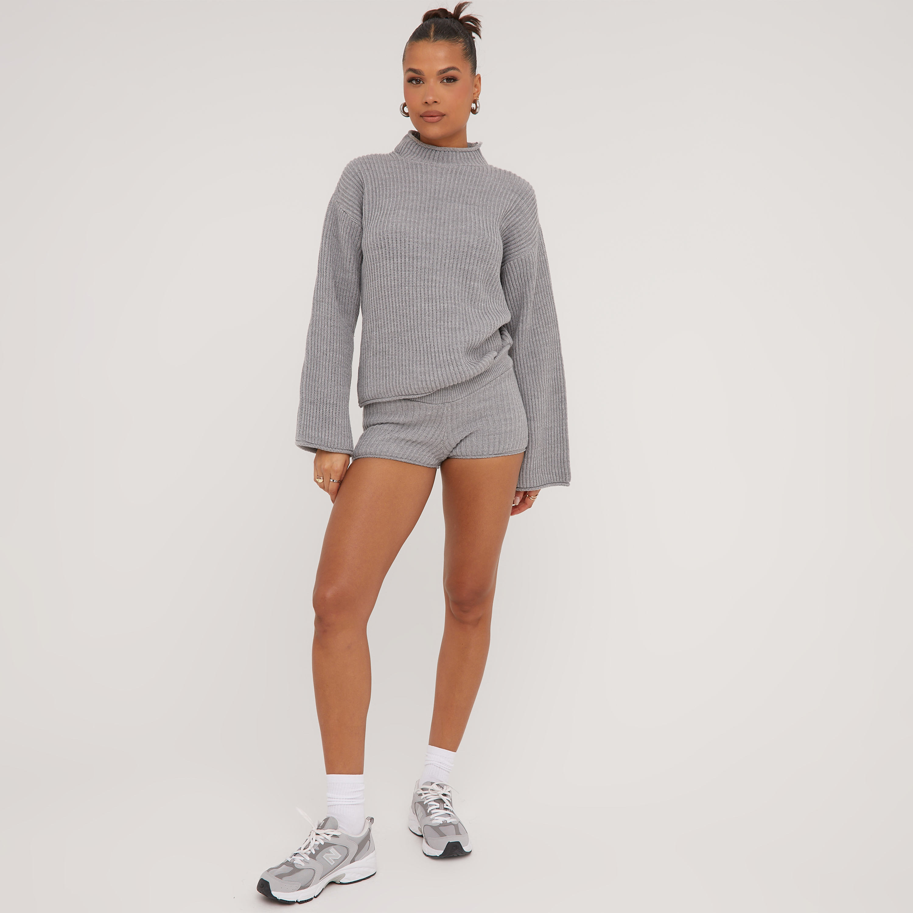 Micro Shorts In Grey Knit | EGO