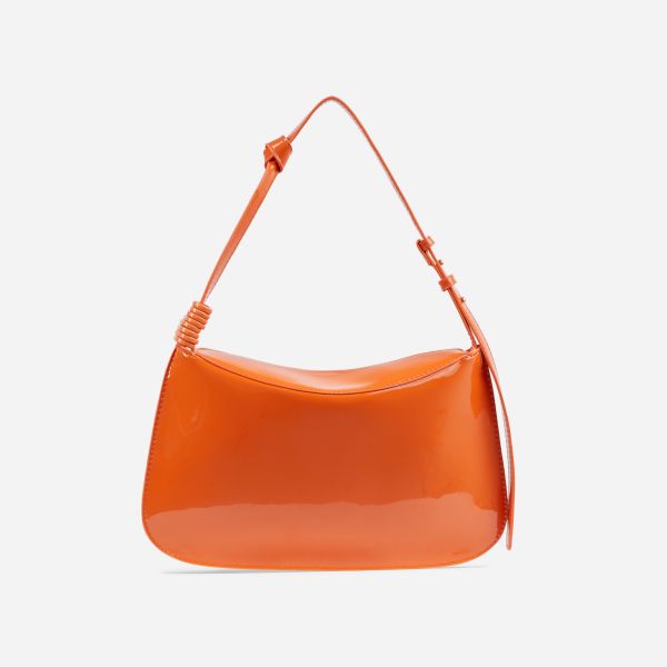 Kenyon Rectangle Shaped Shoulder Bag In Orange Patent