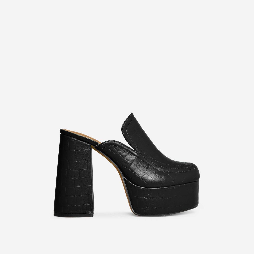 Platform mules closed on sale toe